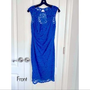 Formal royal blue dress.